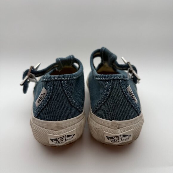 Vans Womens Mary Jane Shoes Sneakers Blue Denim Style 93 Buckle Platform Size‎ 5 - Picture 4 of 5